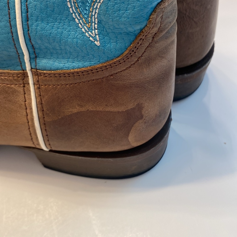 ROPER Womens Turquoise Square Toe Boots Mid Calf Low Heel 1-2", Size 5.5 - Picture 13 of 16